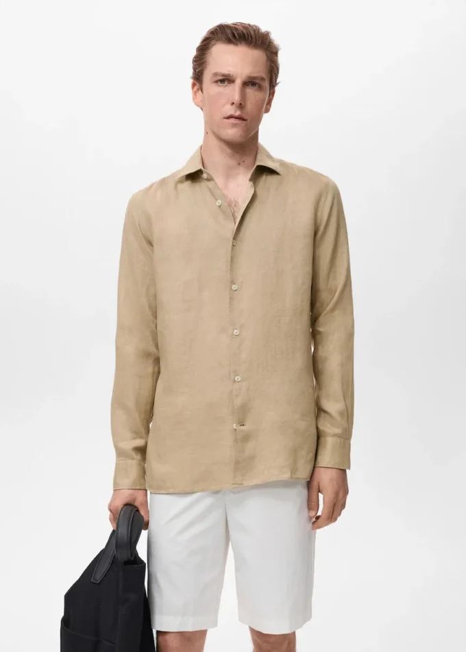 Slim-Fit-Hemd aus 100 % Leinen Slim-Fit-Hemd aus 100 % Leinen