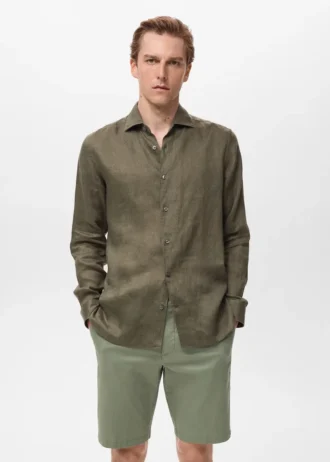 Slim-Fit-Hemd aus 100 % Leinen