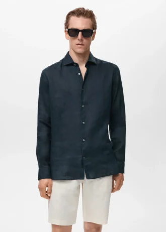 Slim-Fit-Hemd aus 100 % Leinen