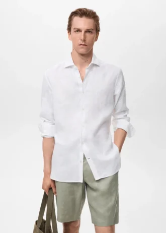 Slim-Fit-Hemd aus 100 % Leinen