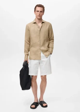 Slim-Fit-Hemd aus 100 % Leinen