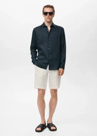 Slim-Fit-Hemd aus 100 % Leinen