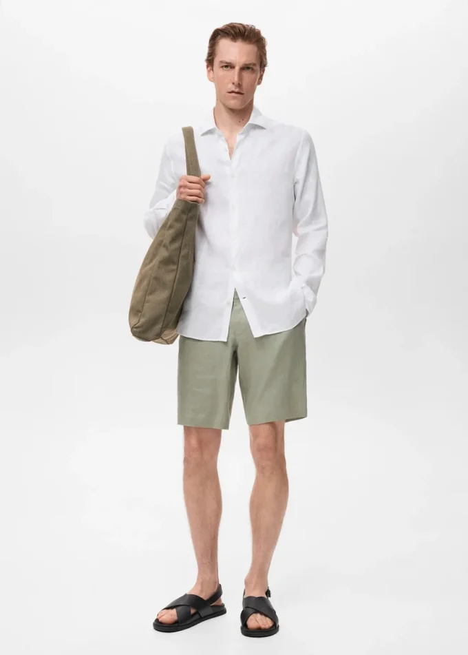Slim-Fit-Hemd aus 100 % Leinen Slim-Fit-Hemd aus 100 % Leinen