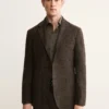 Slim-Fit-Jacke aus Wollmischgewebe mit Mikro-Karomuster Slim-Fit-Jacke aus Wollmischgewebe mit Mikro-Karomuster