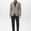 Slim-Fit-Jacke mit Mikro-Hahnentrittmuster Slim-Fit-Jacke mit Mikro-Hahnentrittmuster