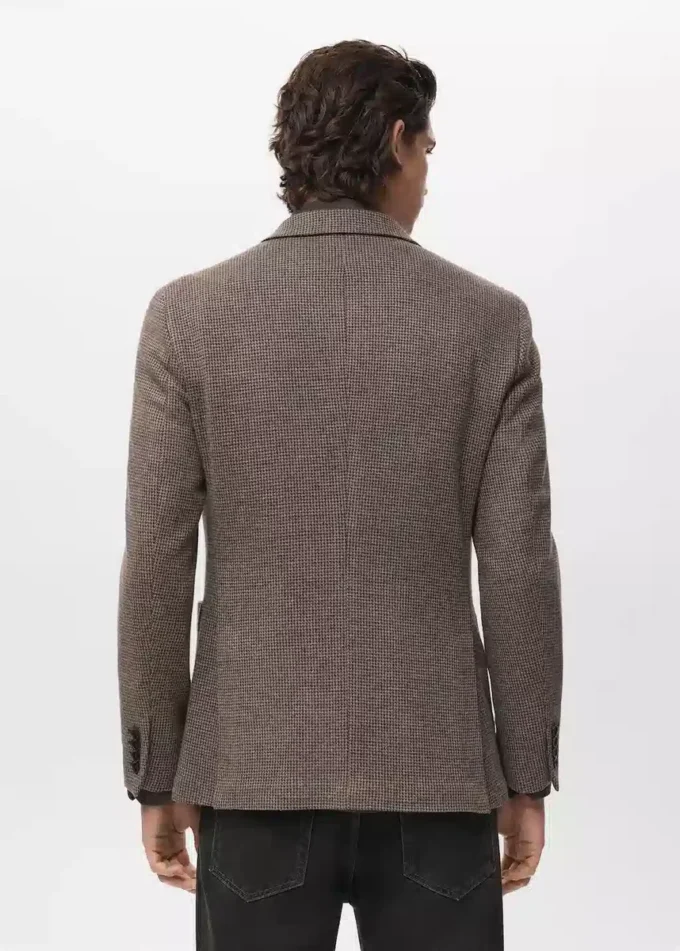 Slim-Fit-Jacke mit Mikro-Hahnentrittmuster Slim-Fit-Jacke mit Mikro-Hahnentrittmuster