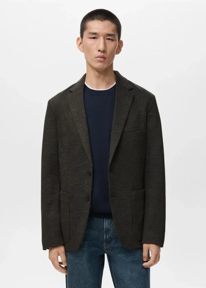 Slim-Fit-Jacke mit Mikrokaromuster Slim-Fit-Jacke mit Mikrokaromuster