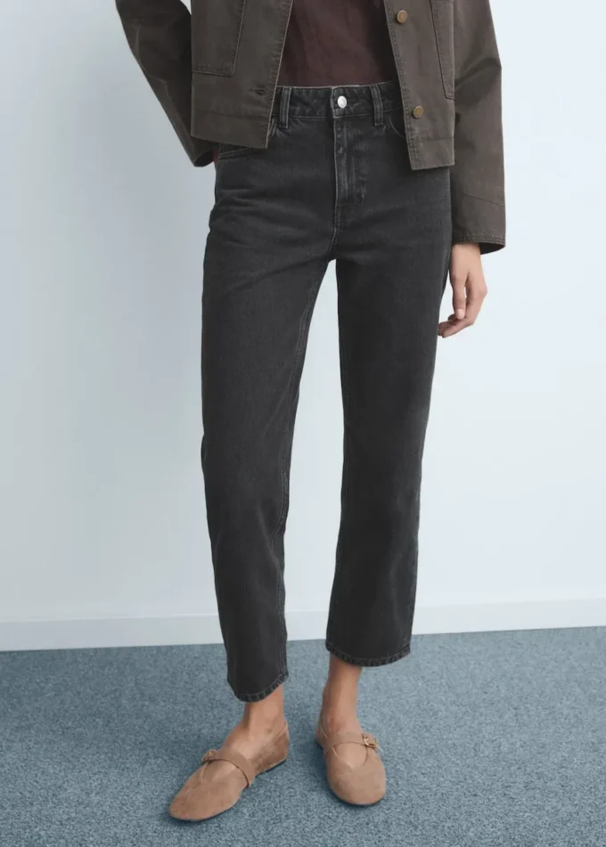 Slim-Fit-Jeans mit hoher Taille