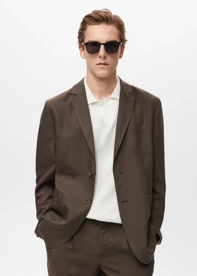 Slim Fit Leinenanzugblazer Slim Fit Leinenanzugblazer