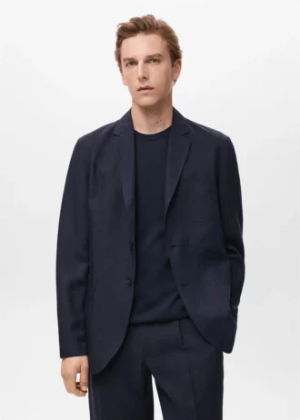 Slim Fit Leinenanzugblazer
