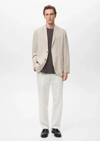 Slim Fit Leinenanzugblazer