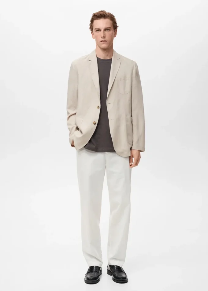 Slim Fit Leinenanzugblazer Slim Fit Leinenanzugblazer