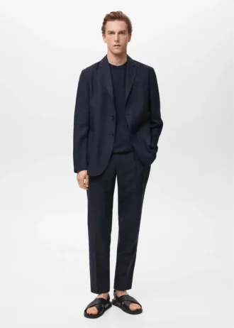 Slim Fit Leinenanzugblazer