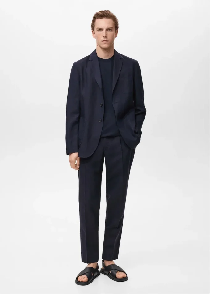 Slim Fit Leinenanzugblazer Slim Fit Leinenanzugblazer