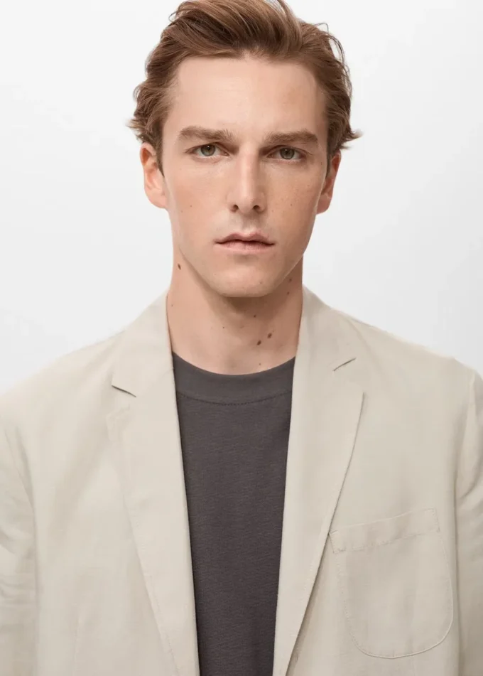 Slim Fit Leinenanzugblazer Slim Fit Leinenanzugblazer