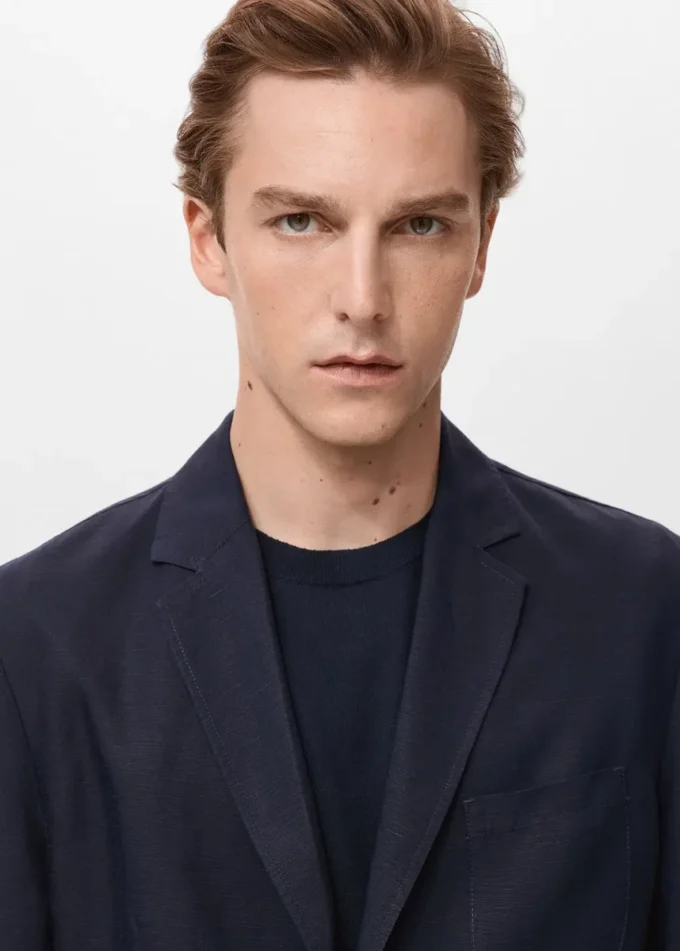 Slim Fit Leinenanzugblazer Slim Fit Leinenanzugblazer