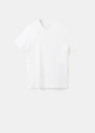 Slim Fit T-Shirt aus 100 % Baumwolle mit V-Ausschnitt
