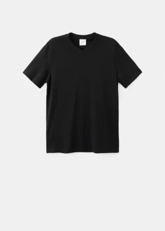 Slim Fit T-Shirt aus 100 % Baumwolle mit V-Ausschnitt