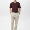 Slim Fit T-Shirt aus 100 % Baumwolle mit V-Ausschnitt Slim Fit T-Shirt aus 100 % Baumwolle mit V-Ausschnitt