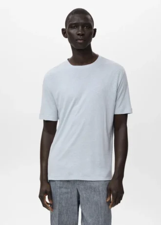 Slim-Fit-T-Shirt aus Leinen