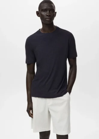 Slim-Fit-T-Shirt aus Leinen