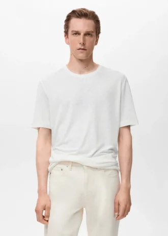 Slim-Fit-T-Shirt aus Leinen