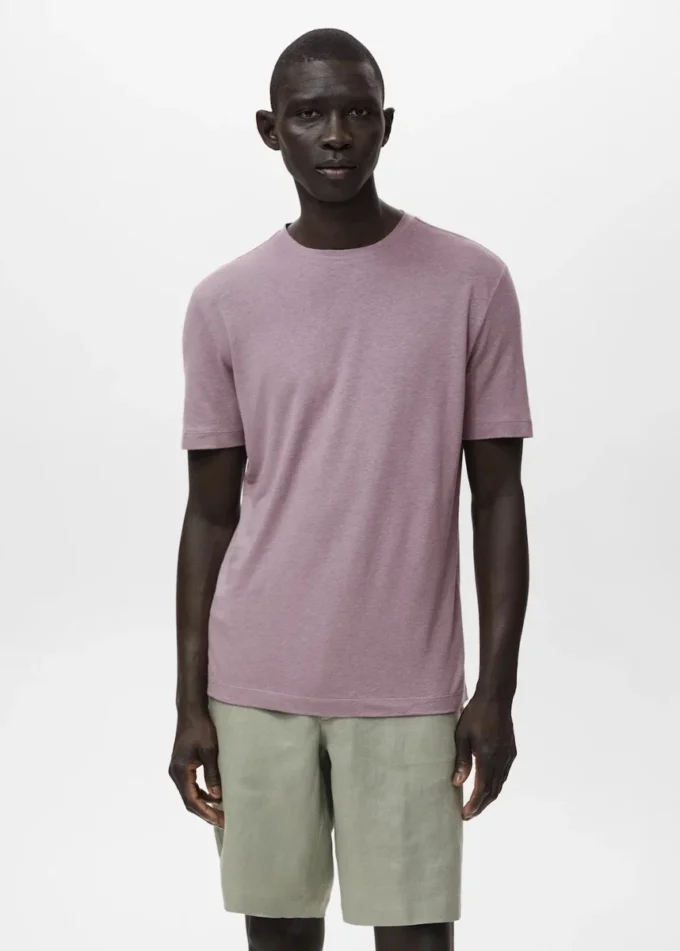 Slim-Fit-T-Shirt aus Leinen