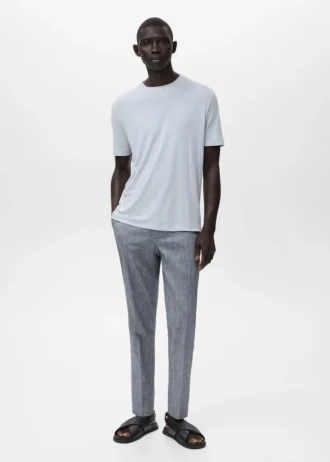 Slim-Fit-T-Shirt aus Leinen