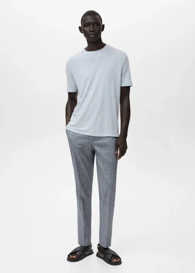 Slim-Fit-T-Shirt aus Leinen