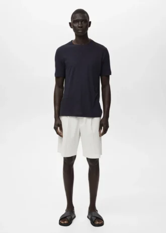 Slim-Fit-T-Shirt aus Leinen