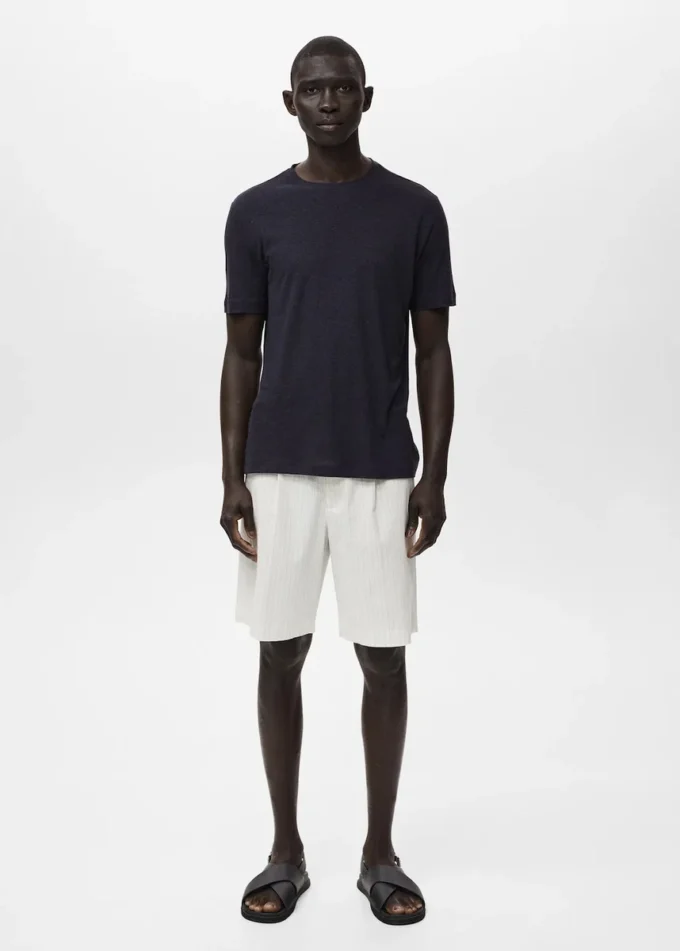 Slim-Fit-T-Shirt aus Leinen