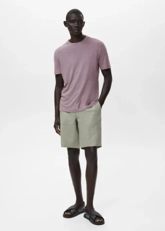 Slim-Fit-T-Shirt aus Leinen