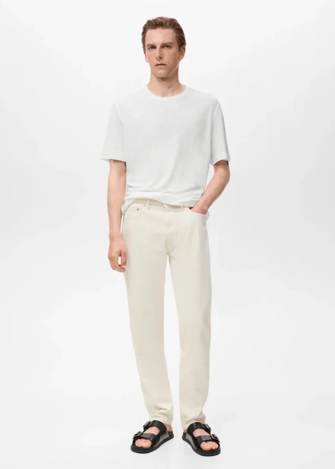Slim-Fit-T-Shirt aus Leinen