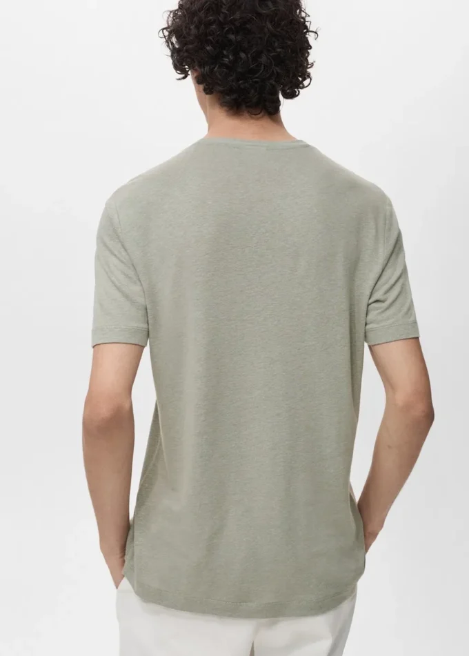 Slim-Fit-T-Shirt aus Leinen