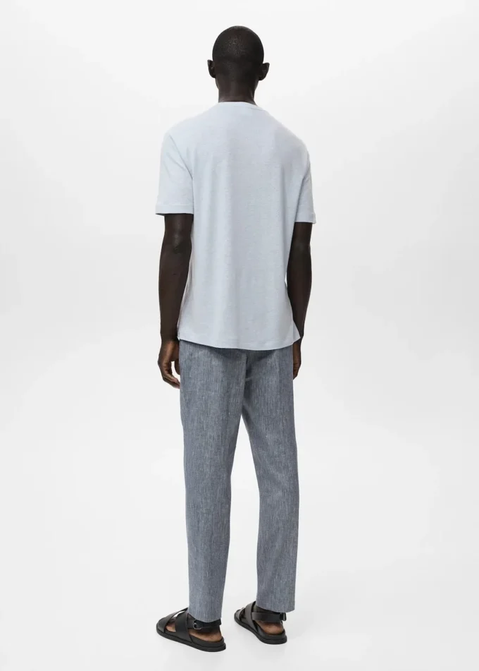 Slim-Fit-T-Shirt aus Leinen