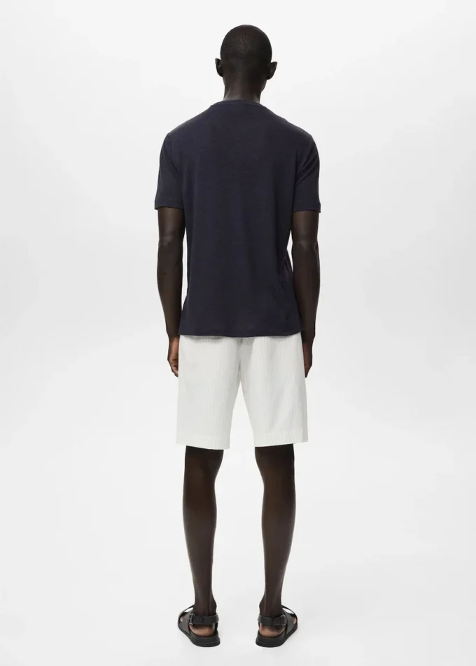 Slim-Fit-T-Shirt aus Leinen