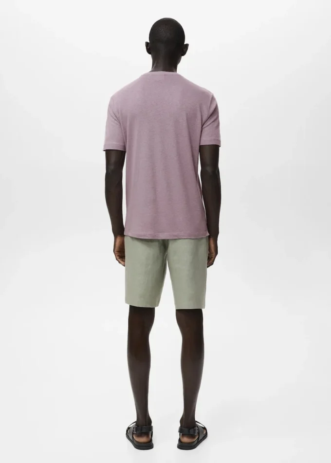 Slim-Fit-T-Shirt aus Leinen