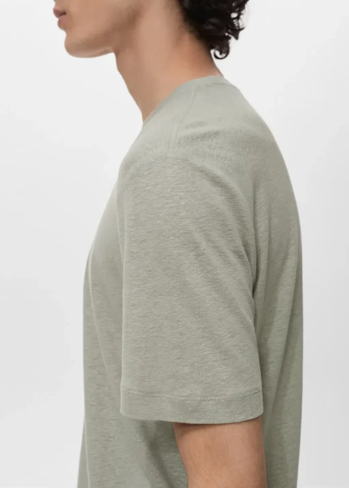 Slim-Fit-T-Shirt aus Leinen