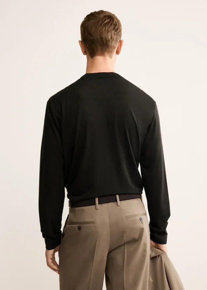 Slim-Fit-T-Shirt aus Wollmischung