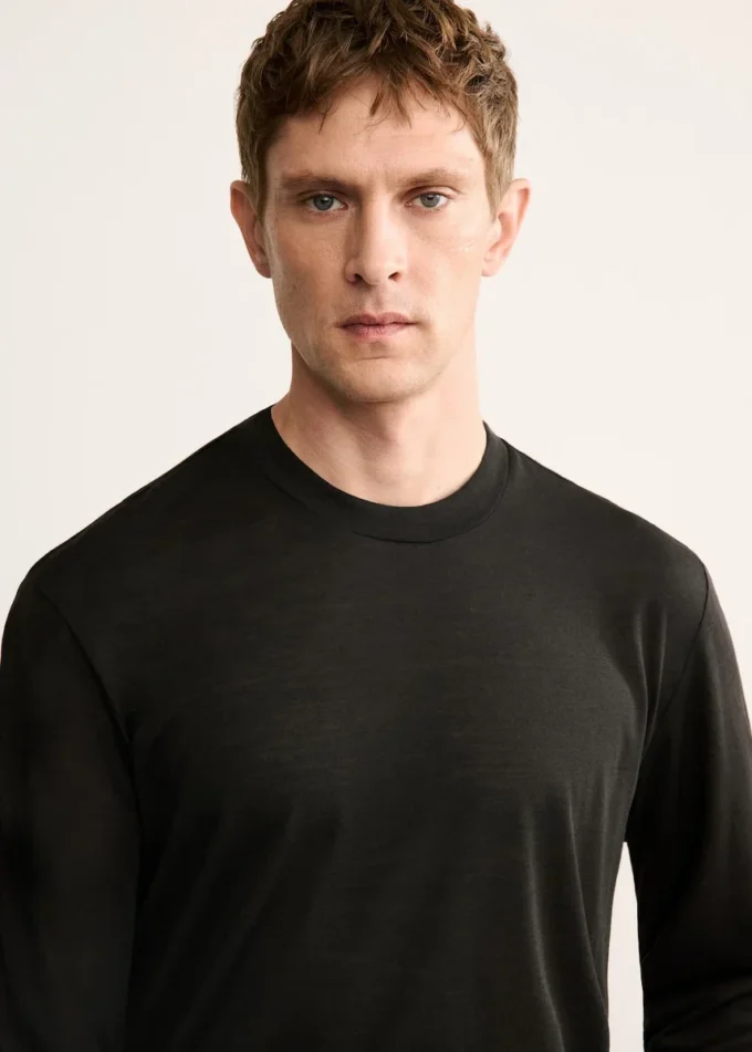 Slim-Fit-T-Shirt aus Wollmischung