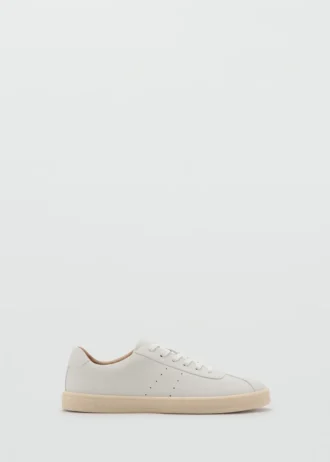 Sneaker mit Lederbesatz