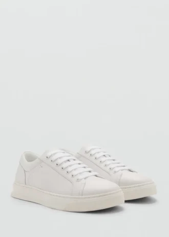 Sneaker mit Lederbesatz