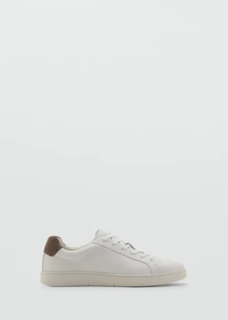 Sneakers mit kontrastierendem Lederbesatz
