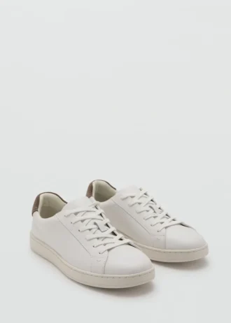 Sneakers mit kontrastierendem Lederbesatz