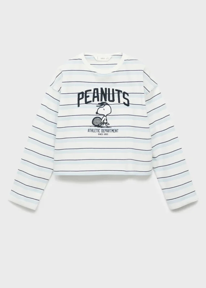 Snoopy-T-Shirt mit Stickerei Snoopy-T-Shirt mit Stickerei