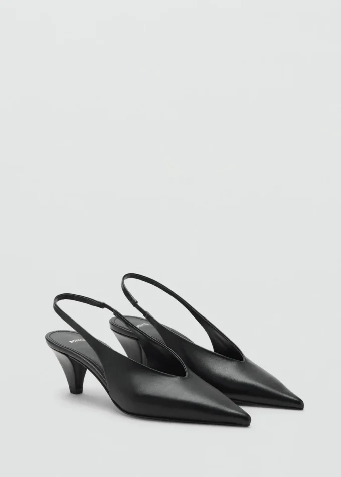 Spitze Leder-Absatzschuhe