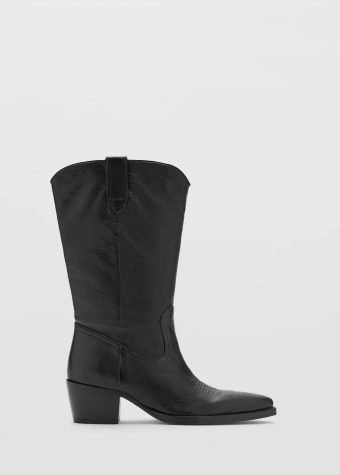 Spitze Stiefeletten aus Leder Spitze Stiefeletten aus Leder