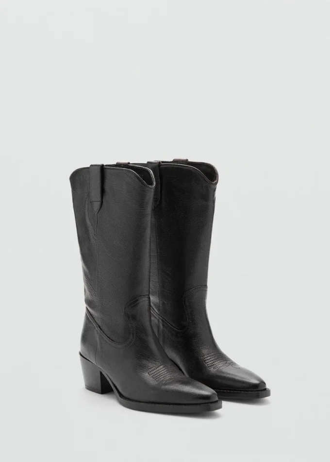 Spitze Stiefeletten aus Leder Spitze Stiefeletten aus Leder