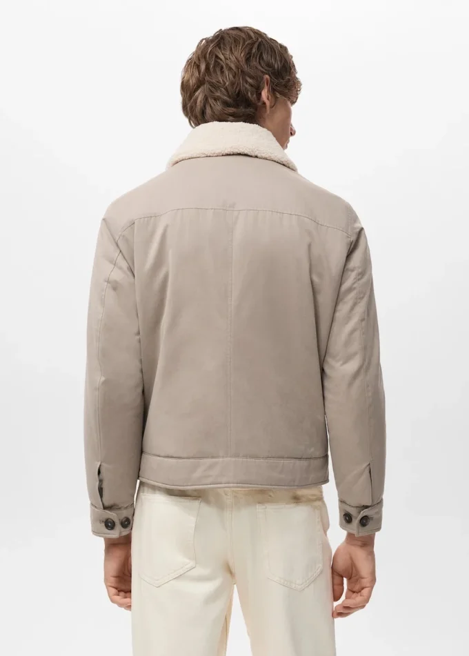 Steppjacke mit Kragen in Lammfelloptik