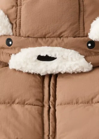 Steppmantel mit Felloptik